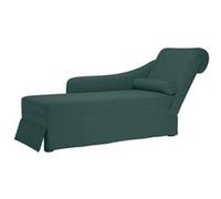 vidaXL Fauteuil long et traversin accoudoir droit vert foncé velours