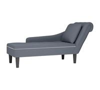 Fauteuil Long Velours Gris Foncé avec Coussin Lombaire et Touffes Boutons | Tissu velours doux, mousse résiliente, design capitonné, polyvalent salon chambre bureau, repose-pieds intégré