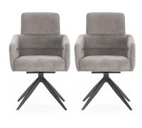 Fauteuil Lot de 2 F. Aixa pivotant gris foncé