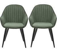 Fauteuil Lot de 2 F. Bari kaki velours cotelé