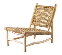 Fauteuil Lounge ajouré bohème Naturel 60x80x75 cm