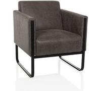 Fauteuil lounge Aruba Retro Structure noire Simili cuir 1 place gris hjh OFFICE Gris