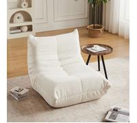 Fauteuil lounge au sol style Togo en chenille, sans accoudoirs, mousse mémoire haute densité, confortable, sans montage