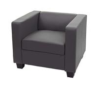 Mendler Fauteuil Lille - Similicuir Gris Fonçé
