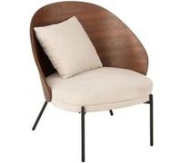 Paris Prix Fauteuil Lounge Design Lone 81 cm Marron et Beige