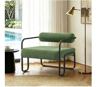 Fauteuil lounge EVRYAE 68,5 x 73 x 70,5 cm en velours côtelé vert avec structure métal noir pour salon