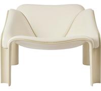 Fauteuil lounge F300 Gubi en cuir lisse crème - GUBI F300 10132789