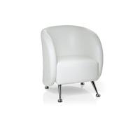 Fauteuil lounge / fauteuil club ST. LUCIA en similicuir blanc