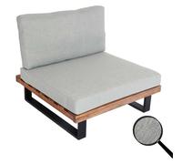 Fauteuil Lounge Hwc-H54, Fauteuil De Jardin, Spun Poly Acacia Bois Certifié Mvg Aluminium Marron Clair, Rembourrage Gris Clair Gris