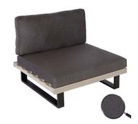 Fauteuil Lounge Hwc-H54, Fauteuil De Jardin, Spun Poly Acacia Bois Mvg-Certifié Aluminium Gris, Rembourrage Gris Foncé Gris