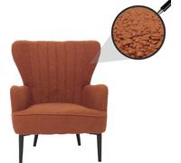 Mendler Fauteuil lounge HWC-K37 – tissu bouclé 600 g/m² Oeko-Tex – terre cuite orange