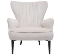 Mendler Fauteuil lounge velours - Crème beige