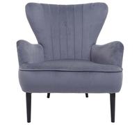 Fauteuil Lounge HWC-K37, Fauteuil Cocktail Fauteuil rembourré, velours gris