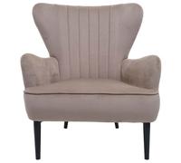 Fauteuil Lounge HWC-K37, Fauteuil Cocktail Fauteuil rembourré, velours taupe