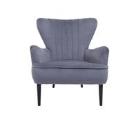 Fauteuil Lounge HWC-K37, Fauteuil Cocktail Fauteuil rembourré, velours gris