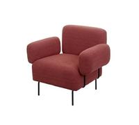Fauteuil lounge MENDLER HWC-L83, fauteuil cocktail fauteuil rembourré, tissu bouclé/textile métal vieux rose Rose G