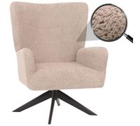 Fauteuil lounge HWC-N65, fauteuil cocktail fauteuil rembourré fauteuil relax, pivotant, tissu/textile chenille métal taupe