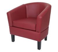 Fauteuil lounge HWC-O17, fauteuil club, fauteuil cocktail, certifié MVG, similicuir bordeaux