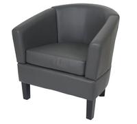 Fauteuil lounge HWC-O17, fauteuil club fauteuil cocktail, certifié MVG similicuir gris