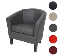 Fauteuil lounge HWC-O17, fauteuil club, fauteuil cocktail, certifié MVG, similicuir ~ gris