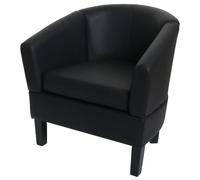 Fauteuil lounge HWC-O17, fauteuil club, fauteuil cocktail, certifié MVG, similicuir noir