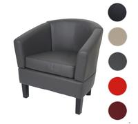 Fauteuil lounge HWC-O17, fauteuil club fauteuil cocktail, certifié MVG similicuir gris