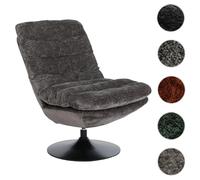 Mendler Fauteuil Lounge HWC-Q29 Acier Gris-Brun