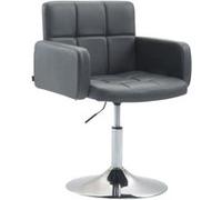 Fauteuil lounge Los Angeles similicuir avec piètement tulipe en métal chromé - Siège Gris G