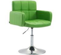 Fauteuil lounge Los Angeles similicuir avec piètement tulipe en métal chromé - Siège Vert G