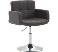 Fauteuil lounge Los Angeles tissu avec piètement tulipe en métal chromé - Siège Gris foncé G