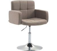 Fauteuil lounge Los Angeles tissu avec piètement tulipe en métal chromé - Siège Taupe G