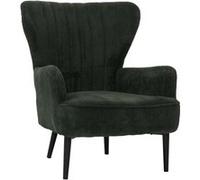 Mendler Fauteuil lounge HWC-K37 - velours 290g/m² Oeko-Tex rétro/vintage - vert foncé