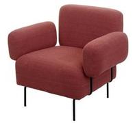 Fauteuil lounge MENDLER HWC-L83, fauteuil cocktail fauteuil rembourré, tissu bouclé/textile métal vieux rose Rose G