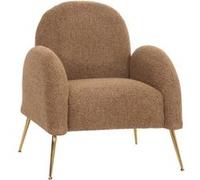 Mendler Fauteuil lounge HWC-N69 – Rétro tissu chenille certifié MVG, suspension Nosag – Coffee