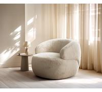 Fauteuil-Lounge Nova 88 x 88 cm, peluche blanc crème