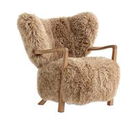 Fauteuil &Tradition Wulff ATD2 en Peau de Mouton Couleur Miel 50 Mm/chêne Huilé