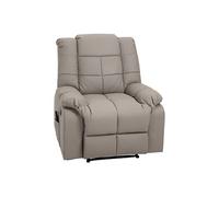 Fauteuil luxe de relaxation et massage inclinaison dossier repose-pied réglable revêtement synthétique gris