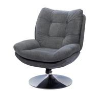 Amadeus – Fauteuil Magnum en tissu, piètement chromé – Gris foncé