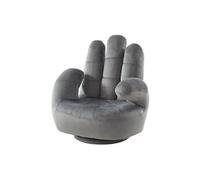 Fauteuil main enfant pivotant en velours CATCHY - Anthracite