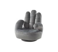 Fauteuil main enfant pivotant en velours CATCHY - Anthracite