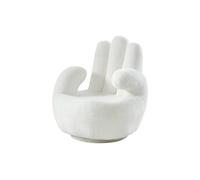Fauteuil main pivotant CATCHY en fausse fourrure - Blanc