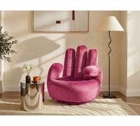 Fauteuil main pivotant CATCHY en velours - Fuchsia