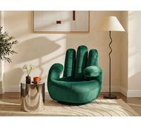 Fauteuil main pivotant CATCHY en velours - Vert sapin