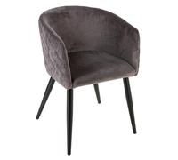 Fauteuil ""Marlo"" velours gris ardoise - Atmosphera Créateur d'intérieur