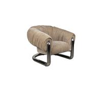 MARLY - Fauteuil en velours beige Beige