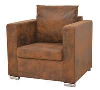 Fauteuil Marron Similicuir daim - VIDAXL - Elégance - Chic - 1 place - Avec accoudoirs - Intérieur - Salon