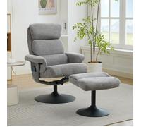 Fauteuil Massant Électrique inclinable 140° avec chauffage - TCQPZ - pivotant 360°, repose-pieds, chenille grise