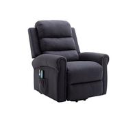 Fauteuil massant en tissu avec releveur électrique - Gris anthracite - LOVARI