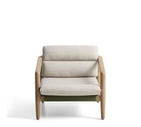 Fauteuil Menfi en bois d'acacia massif et corde verte certifiée FSC 100 % naturelle