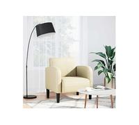 Fauteuil met armleuningen cm similicuir crème